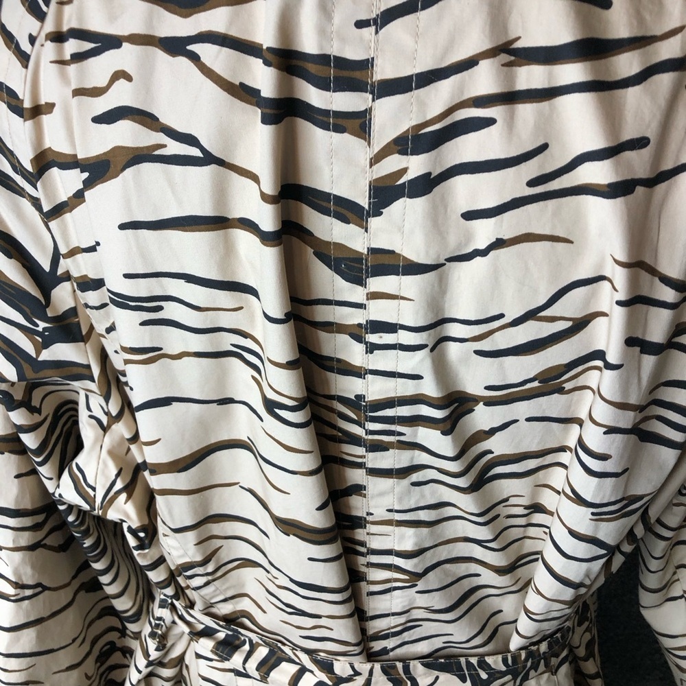 Dennis by Dennis Basso Sz 3X Animal Print Rain Trench Coat Belted Classic Retro - Picture 9 of 9